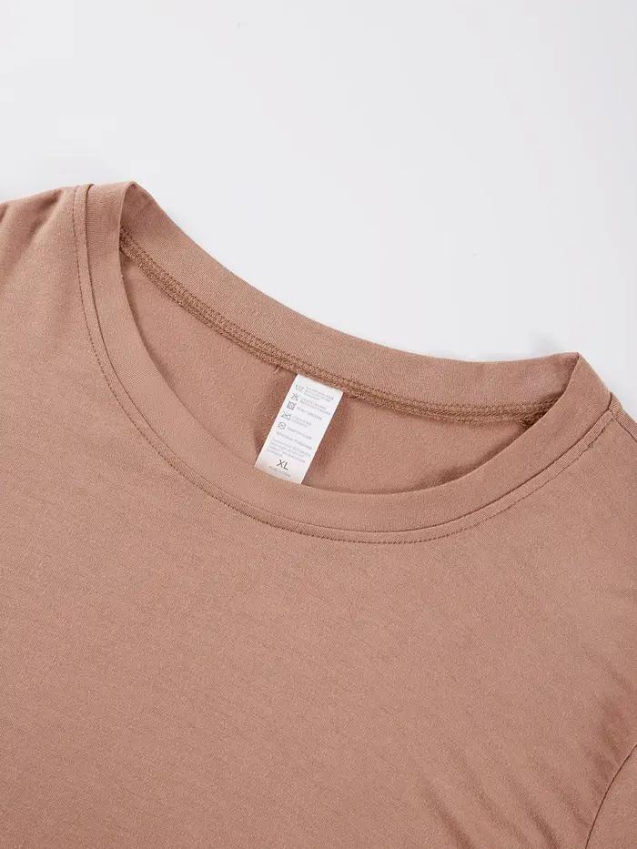 Y2K – haut court en coton solide pour femme, T-Shirt à manches courtes, haute élasticité, doux, col 