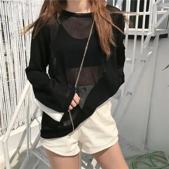 Économie à manches longues pour femmes, transparents, mode coréenne, résistant au soleil, loisirs, c