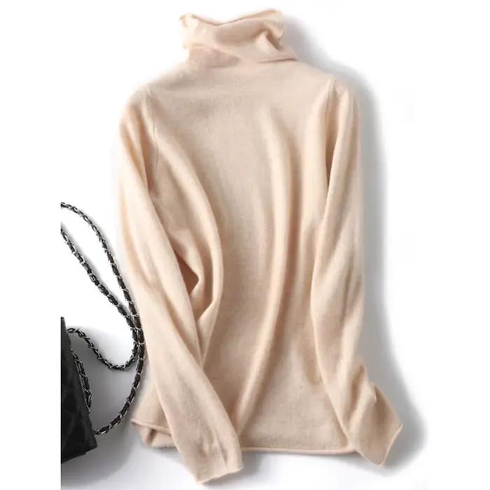 Birdtree Pulls tricotés basique à col roulé pour femme, maillot de corps, pull 100% laine australien