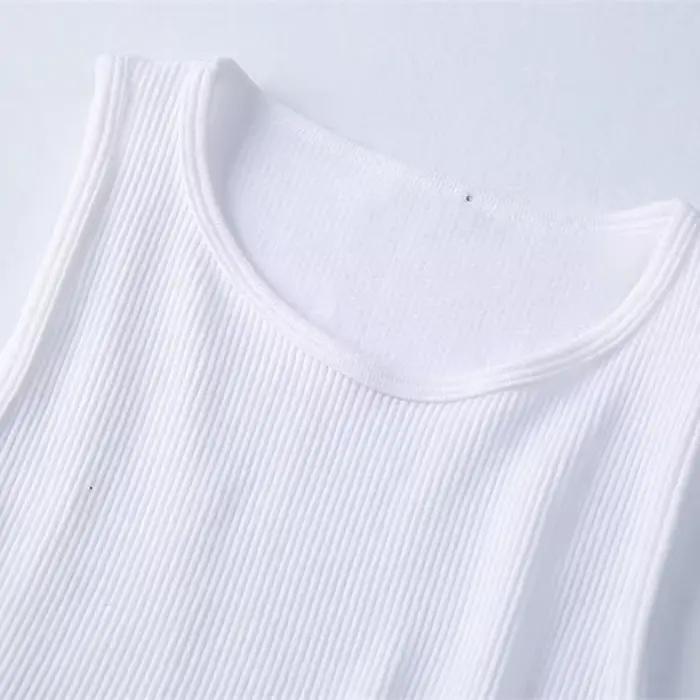 T-shirt à tricoter en perles de diamant pour femmes, débardeurs courts Chic Camis, gilet mince, haut
