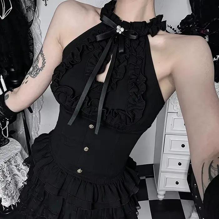 Hauts pour femmes : Blouses, hauts à épaules dénudées, hauts licou, débardeurs froncés à nœud style 