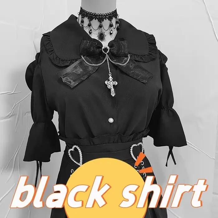 Chemisiers Kawaii pour femmes, style Jirai Kei Lolita Y2K, chemisier japonais mignon, élégant, à man
