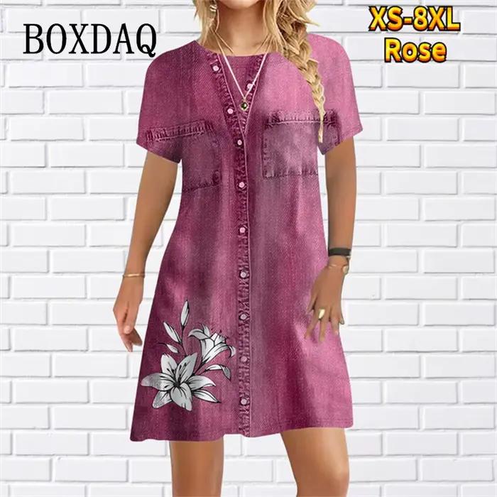Mini robe à imprimé floral pour femme, faux ensemble deux pièces, décontracté, été, plage, fête, mod