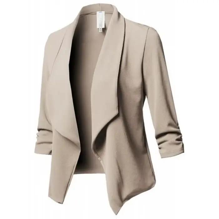 Veste de Blazer Rétro pour Femme, Costume, Manteau Féminin, Blazers d'Avocat, Oupillar, Cardigan Cou