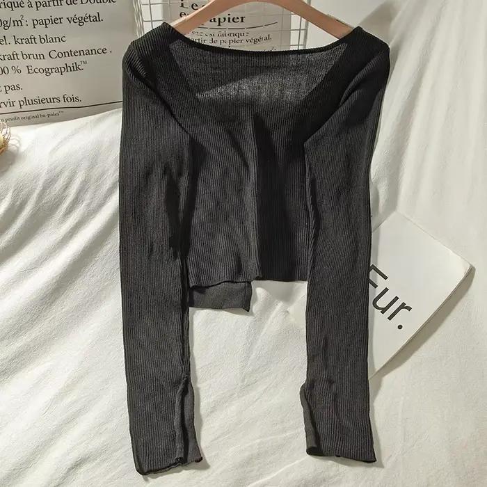 Cardigan à lacets tout assressentipour femme, blanc, simple, haut mignon, élégant, résistant au sole