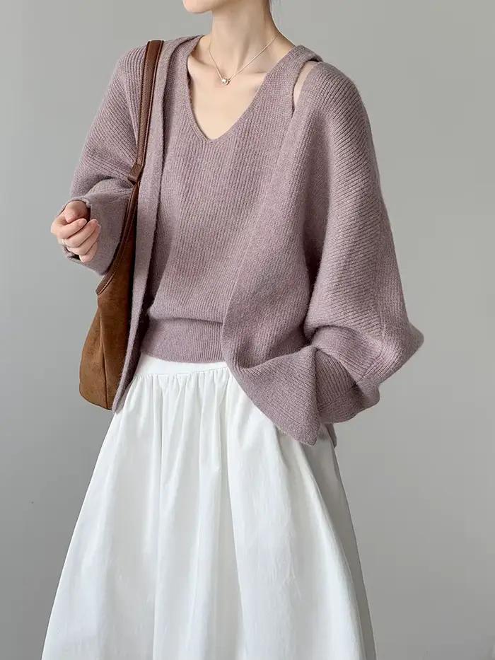 2025 nouveau gilet de Style paresseux Cloud Touch pull tricoté de couleur unie