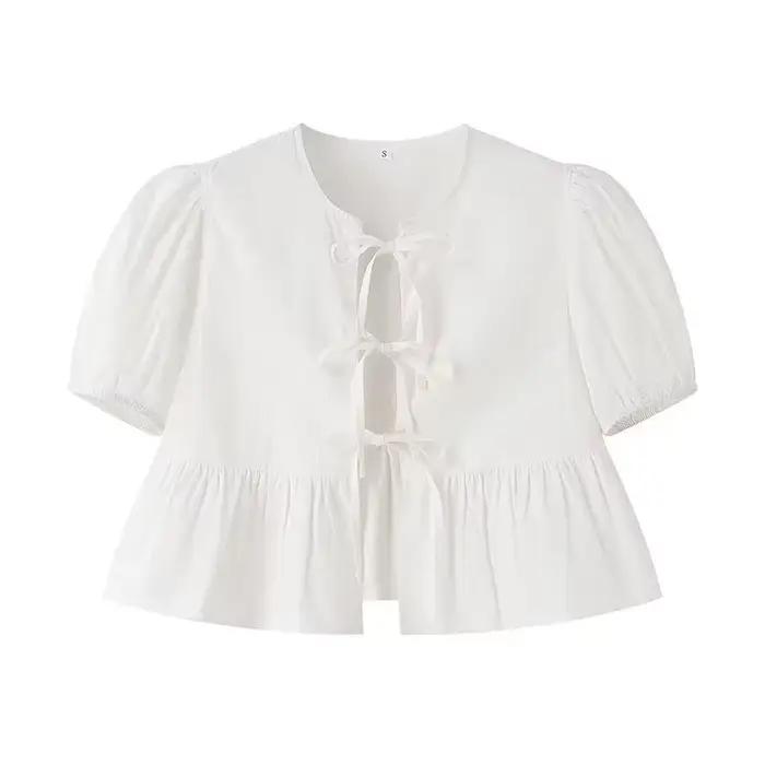 MUJER chemisiers à volants femme manches bouffantes chemises et chemisiers pour femmes blanc noir fr