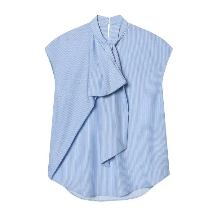 Nouvelle Collection Été – Chemise Ample Sans Manches à Col Croisé à la Française pour Femme – Haut É