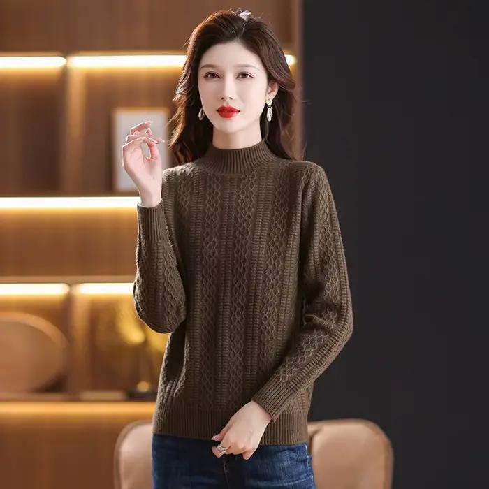 Pull à manches longues pour Femme, vêtements coréens, tricot doux et chaud, couleur unie, nouvelle c