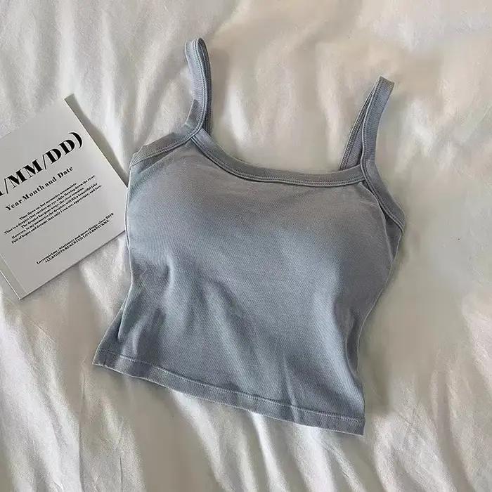 Crop Top Femme Sexy Sans Manches, Tops Tendance, Sous-vêtements Féminins, Camisole, T-shirt Basique,