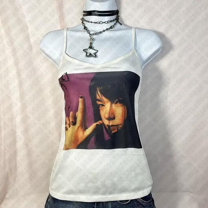 Camisole gothique à imprimé lettre esthétique pour femmes, Crop Top, Corset, Précieux, Emo Girl, Gru