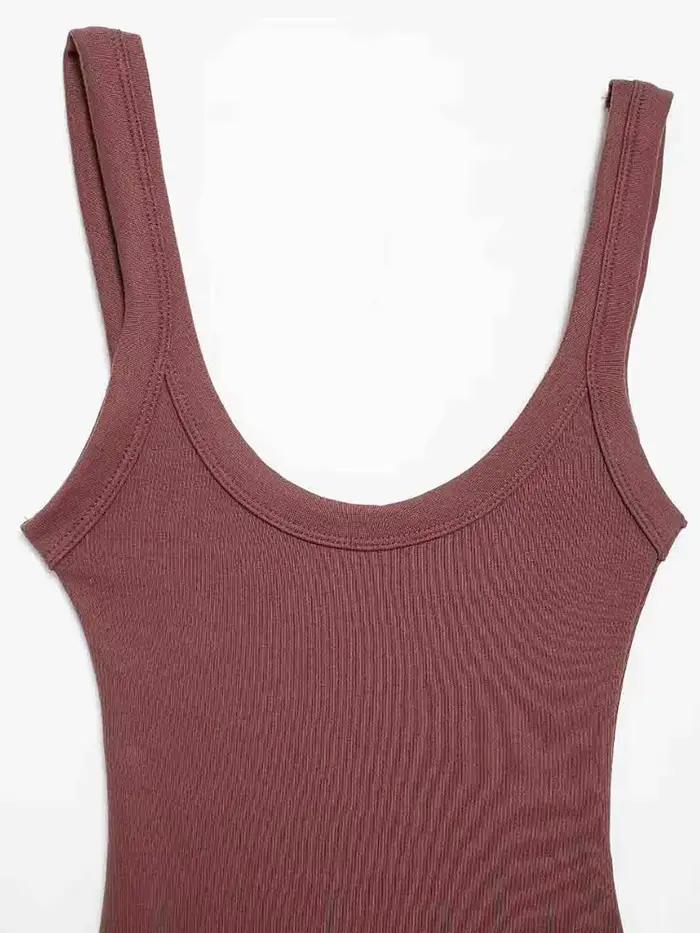Body côtelé slim pour femmes, bretelles à col rond, bouton-pression, combishort Sexy à la mode, vête