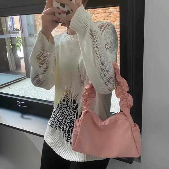 Pull Amissié à Manches sulfpour Femme, Vêtement Fin, Design de Mode, Solide, Harajuku Mujer Chand64.