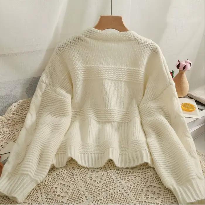 Harvey-Cardigan épissé à manches longues pour femme, Pull All-Match, Élégant, Ulzzang