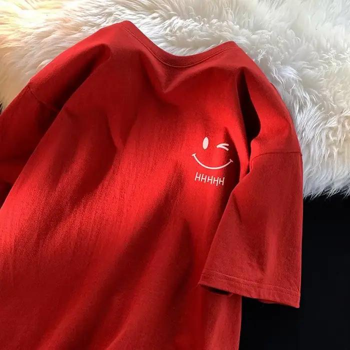 T-shirt d'été à manches courtes imprimé, Simple et à la mode, pour dames et garçons, même haut ample
