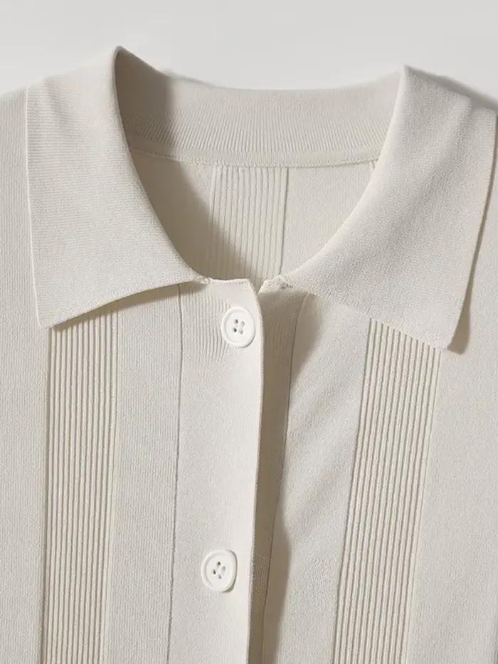 Col rabattu t-shirt Femme mode coréenne vêtements bouton t-shirts pour femmes à manches courtes 2025