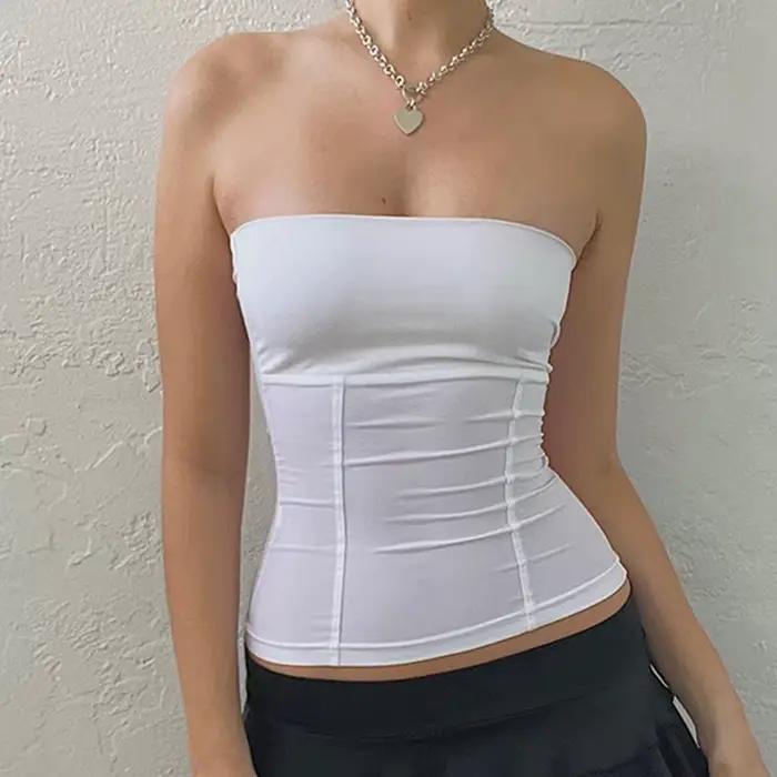 Maemukilabe-Haut court en dentelle blanche pour femme, Streetwear rétro, Vintage des années 90, GlaC