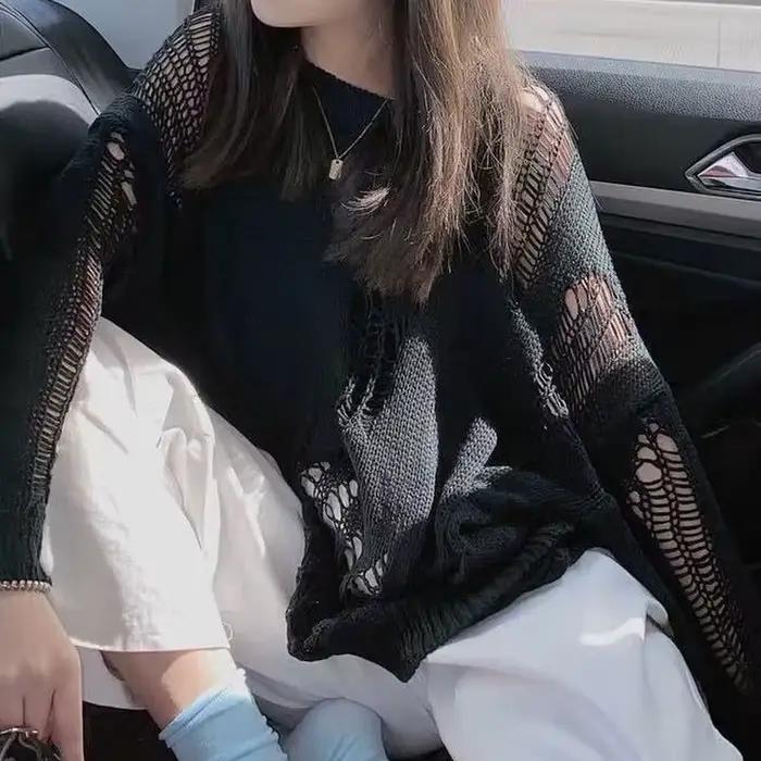 Pull Amissié à Manches sulfpour Femme, Vêtement Fin, Design de Mode, Solide, Harajuku Mujer Chand64.