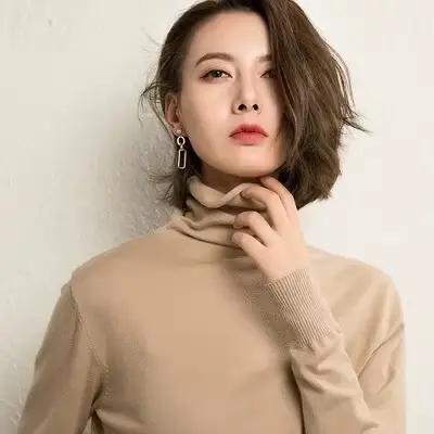 Pull à col roulé à manches longues pour femmes, chemises à fond coréen, tricots doux et chauds, pull