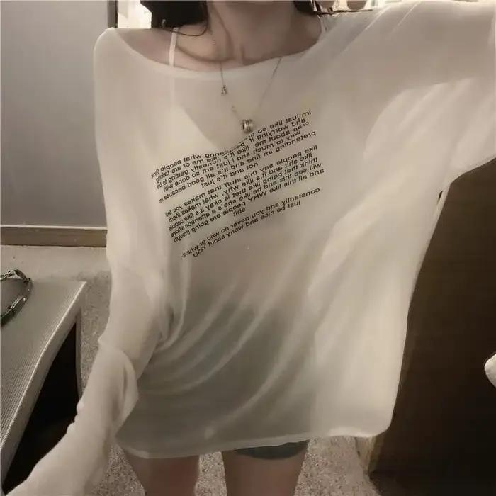 T-shirts amples pour femmes, motif de lettres, Design Simple, Style coréen, vêtements d'été fins ass