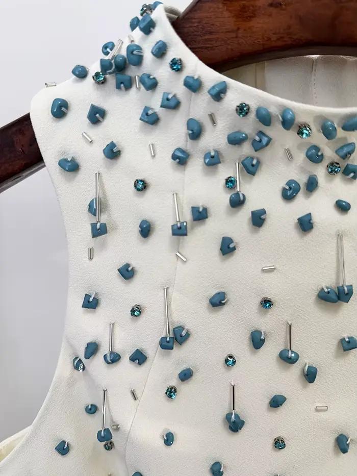 Ensemble deux pièces avec décor en strass pour femmes