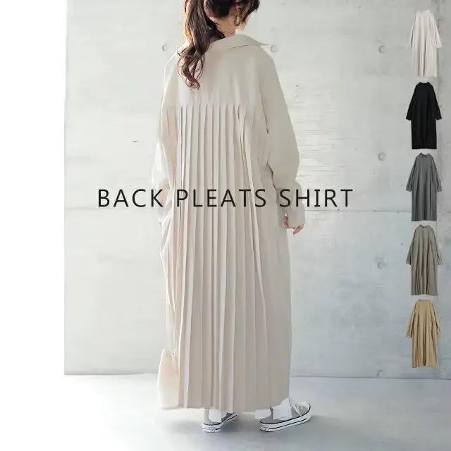 KUSAHIpastel-Robe chemisier longue décontractée pour femme