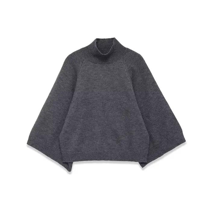 Pull en tricot bleu à manches larges pour femme