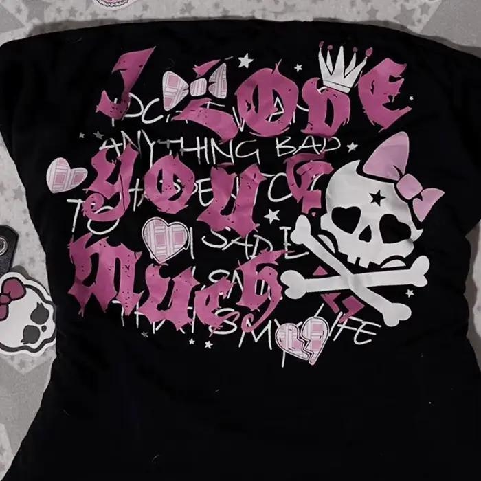 Crop tops style Y2K, t-shirts grunge d'été pour femmes