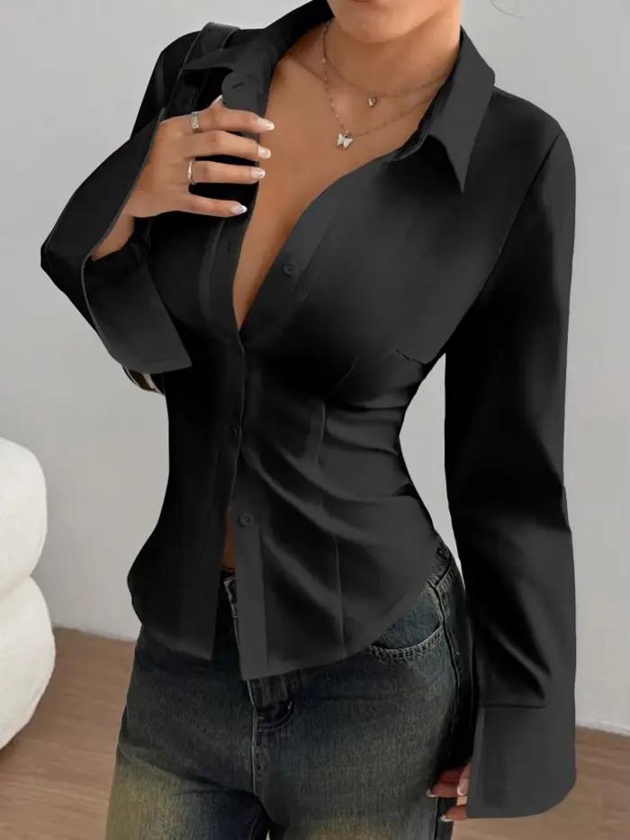 Femmes Blouses 2026 printemps automne à manches longues Blouse femme