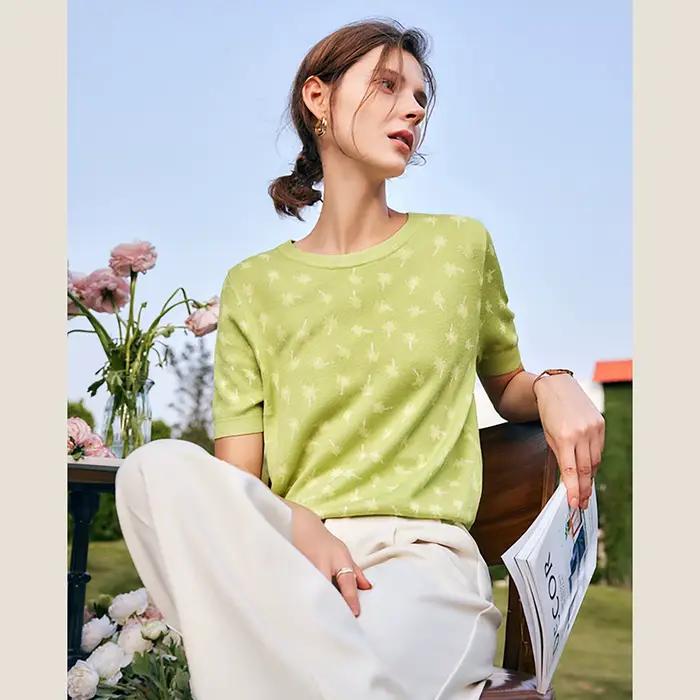 Pulls OLrain pour femmes : Nouveaux Chandails Tricotés Floraux Élégants et Rafraîchissants en Soie pour l'Été 2026 – Modèle O22XZ60836