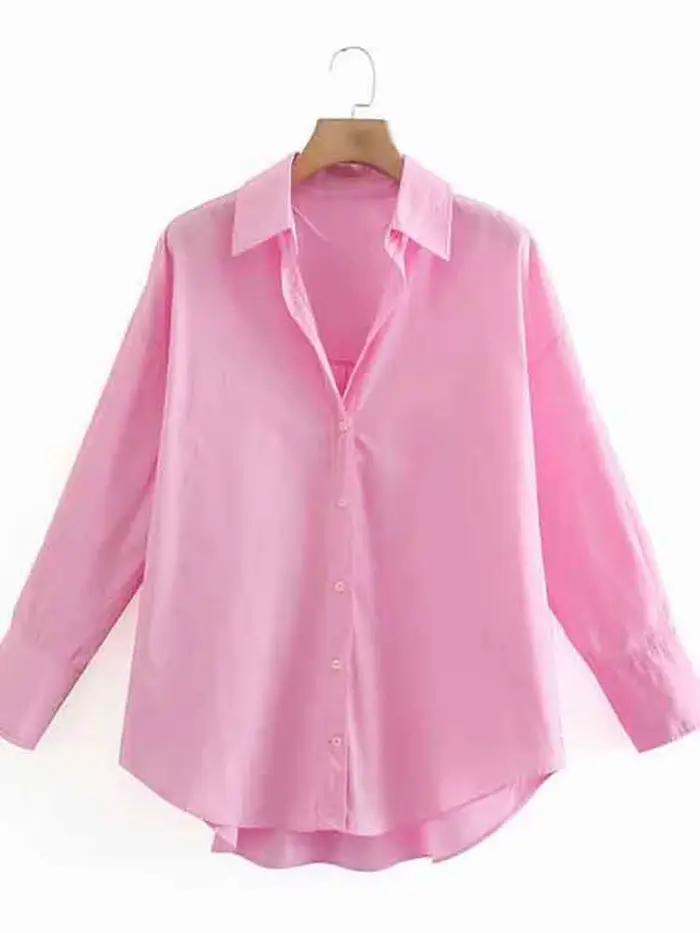 Chemises en popeline à simple boutonnage pour femmes
