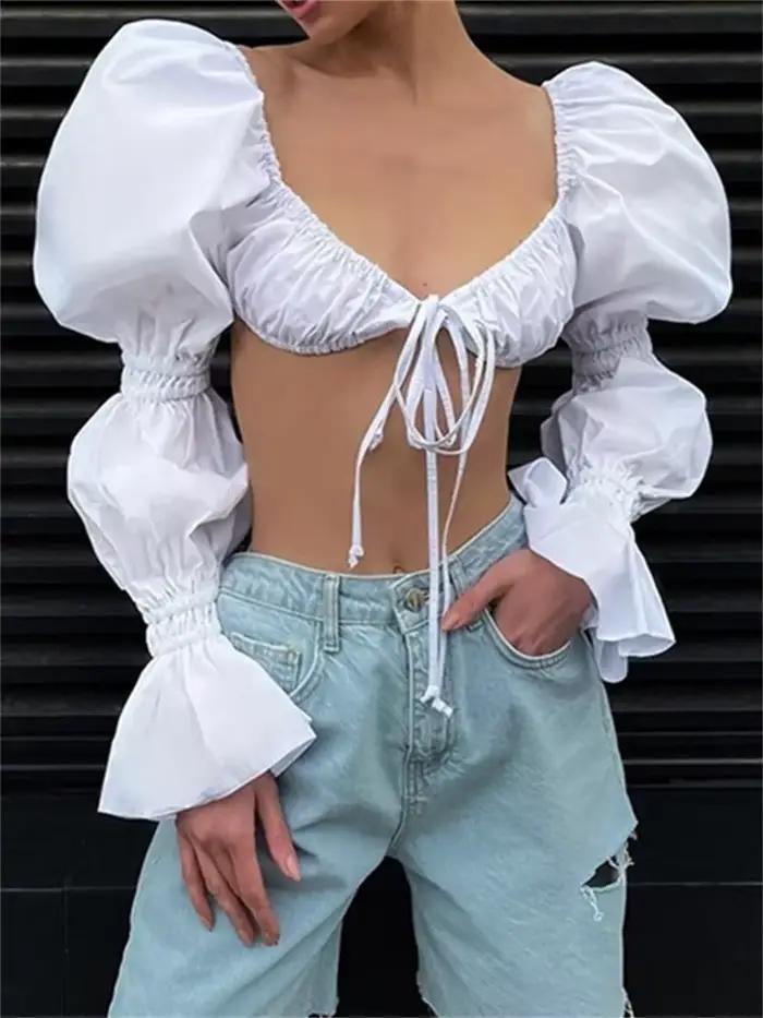 Hauts et chemisiers blancs pour femmes