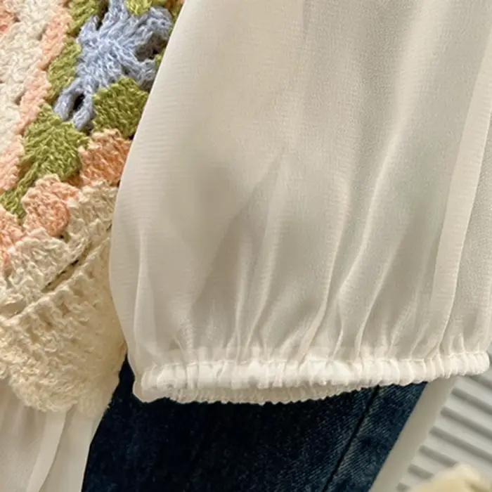 Blouse en crochet pour femme