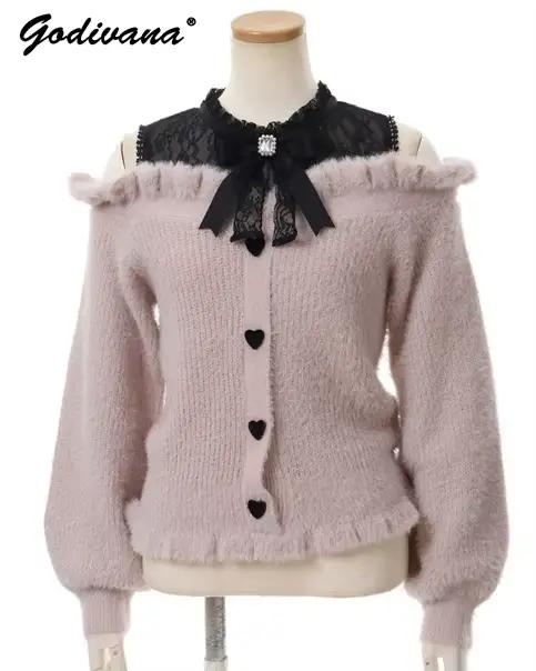 Pull Liz Godivana en Polyester avec Arc Décoratif pour Femmes, Tailles Uniques et Couleurs Subtiles, Pour Occasions Spéciales Automne Hiver