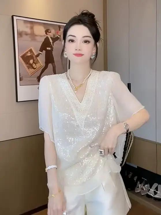 Chemise française en mousseline de soie