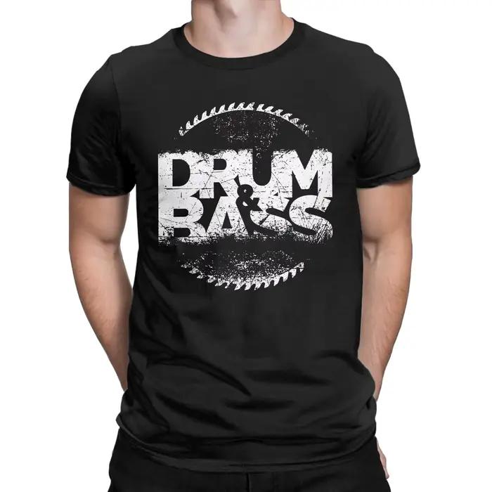 T-shirts Drum And Bass pour hommes, t-shirt drôle en pur coton, col rond, manches courtes, t-shirt grande taille