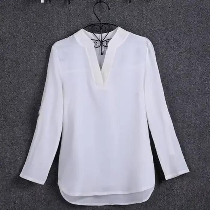 Grande taille Blouse vêtements femmes à manches longues chemise en mousseline de soie