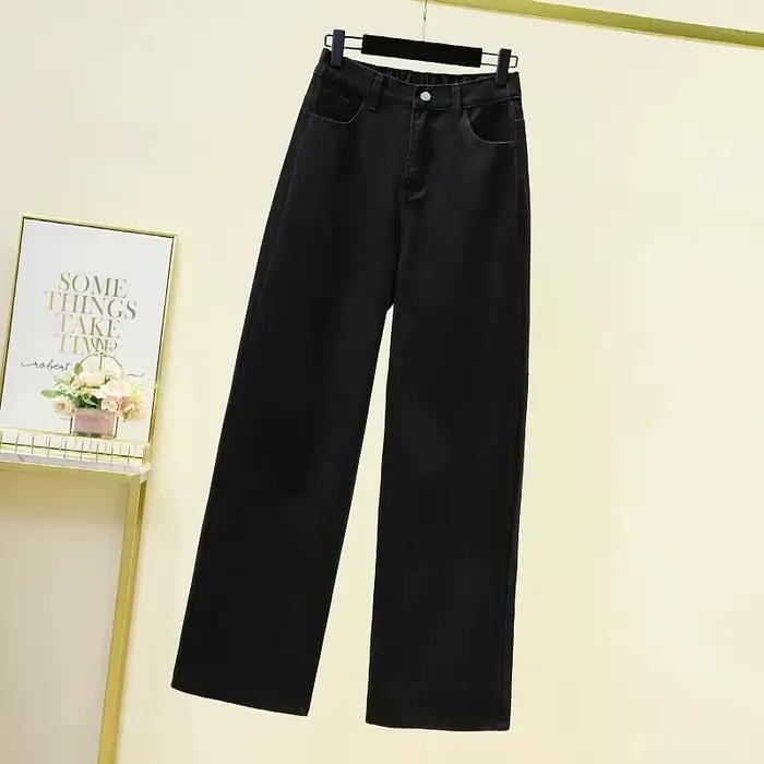 Jean large taille haute pour femme