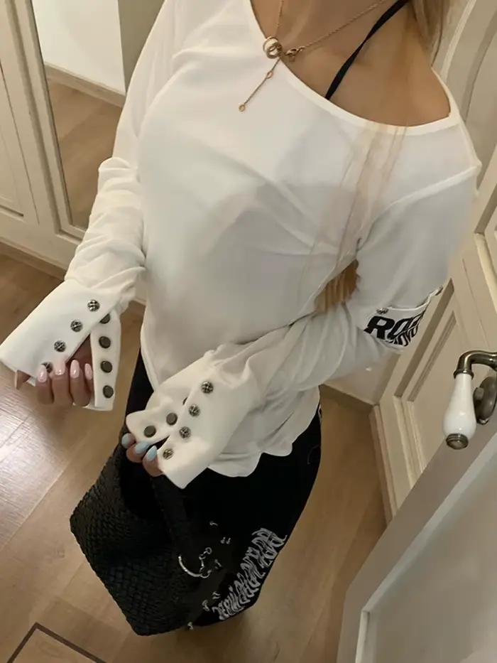 T-shirt Tonngirls femme junior Y2K style rétro automne hiver graphique hauts festival carnaval