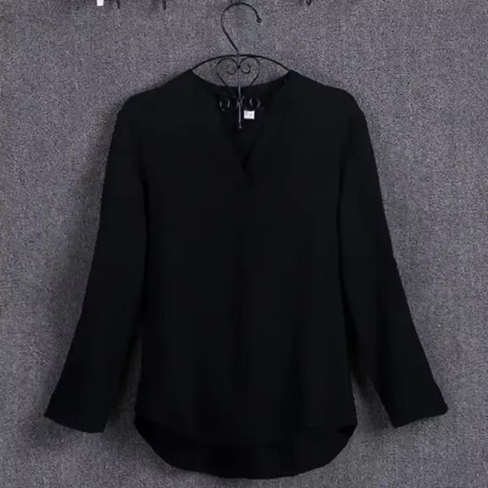 Grande taille Blouse vêtements femmes à manches longues chemise en mousseline de soie