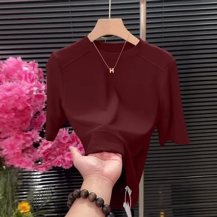 Haut à manches mi-longues pour femmes de style coréen