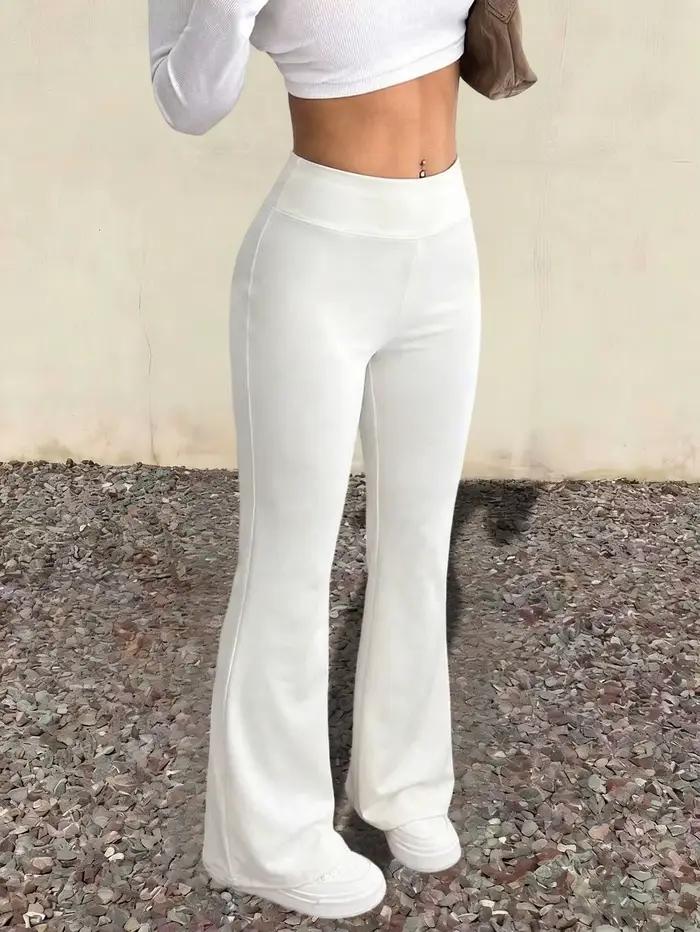Pantalon évasé taille haute pour femme