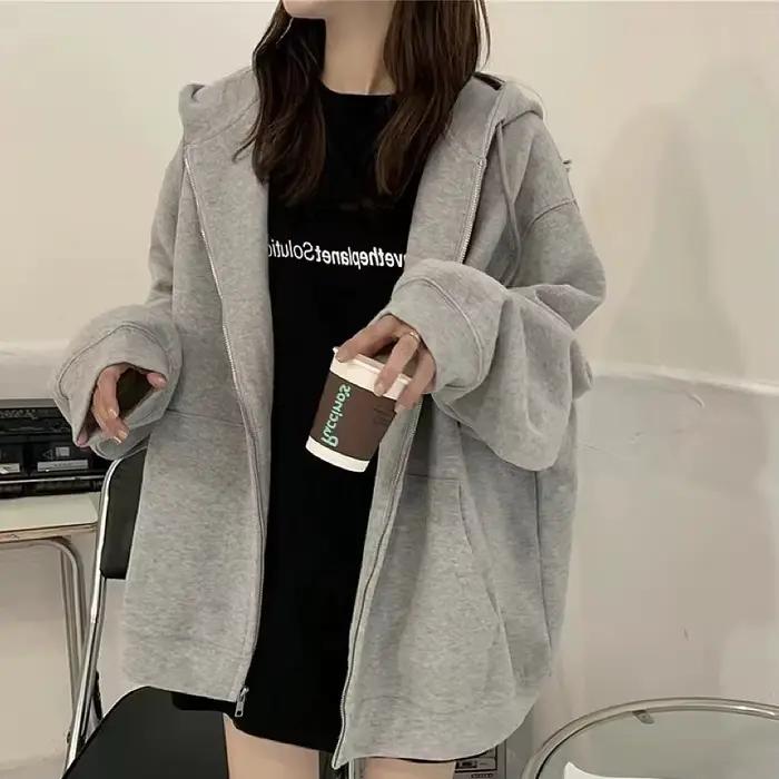 Sweat-shirt à capuche chic et ample pour femme