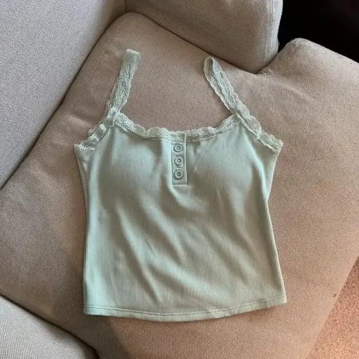Débardeur court en dentelle pour femmes
