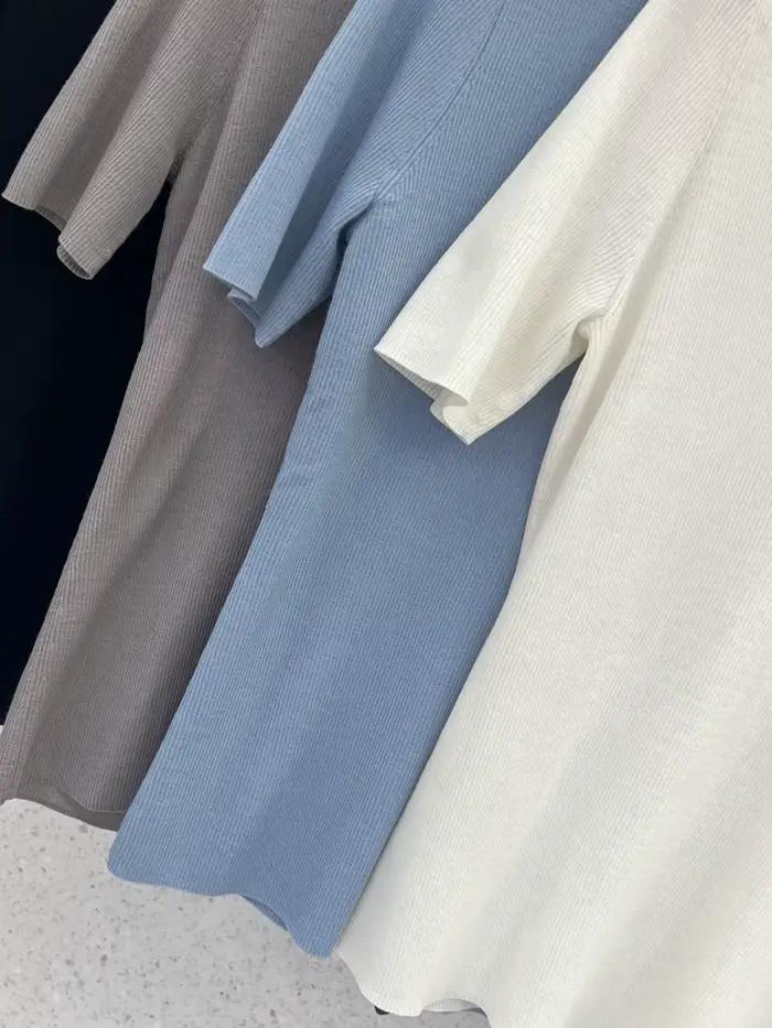 Haut en tricot de soie et laine pour femme