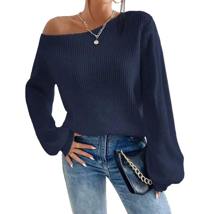 Pull Triblockchain à Manches sulfet Col Bateau pour Femme