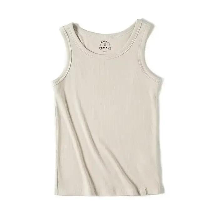 Débardeur tricoté d'été Maden pour femme, couleur unie, coupe slim, haut d'extérieur, ajustement parfait, élasthanne, viscose, coton, débardeurs féminins, tenues estivales, hauts de femme