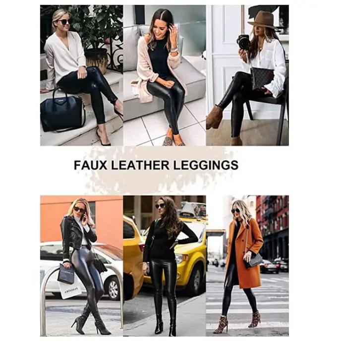 Leggings en similicuir marron