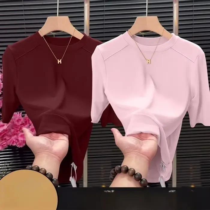 Haut à manches mi-longues pour femmes de style coréen