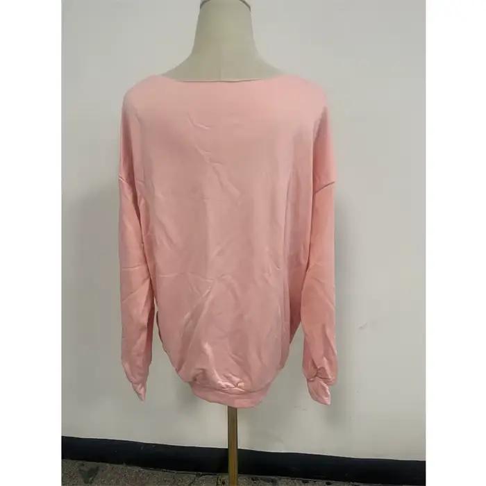 Sweat-shirt à manches longues et col rond pour femme